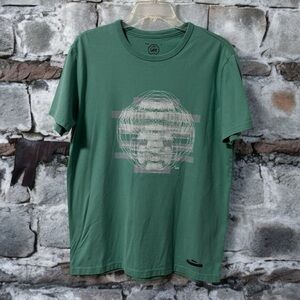 LEE (L) Graphic Tee Science Abstract Green Regular Fit Soft Unisex - Large